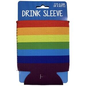 Kalan Rainbow Beer Can or Bottle Multicolor Pride Cozy Insulator One Size